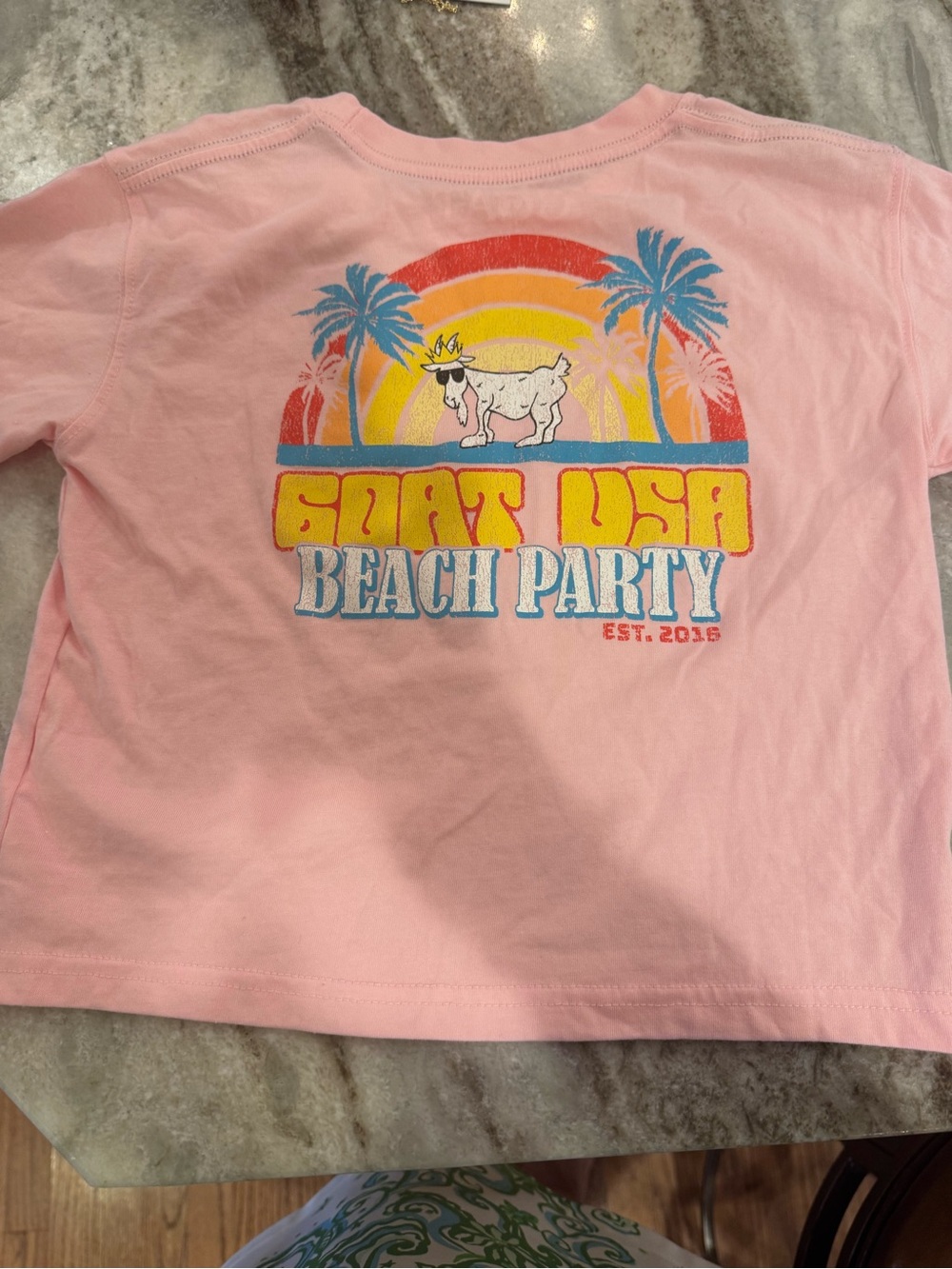 Goat USA Pink 'Beach Party' Graphic crop Tee for Girls